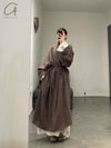 Mutedance 24 Autumn and Winter Wool Long Coat MD-MD24FW12-BROWN